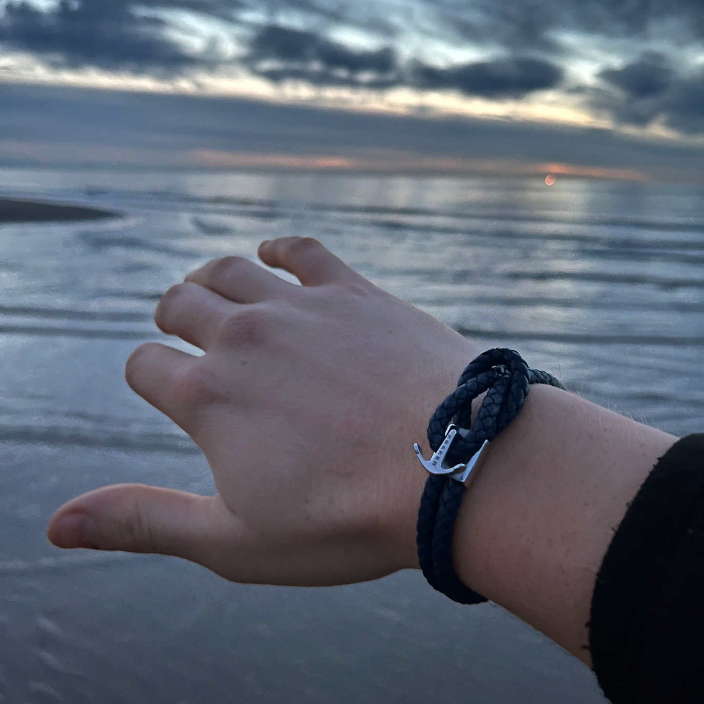 Dark Navy Leather Bracelet