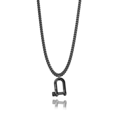 Silver D Shackle Necklace